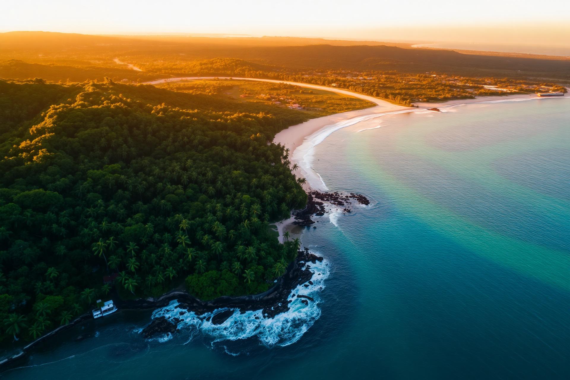 Vista aérea da costa de Itacaré, Bahia